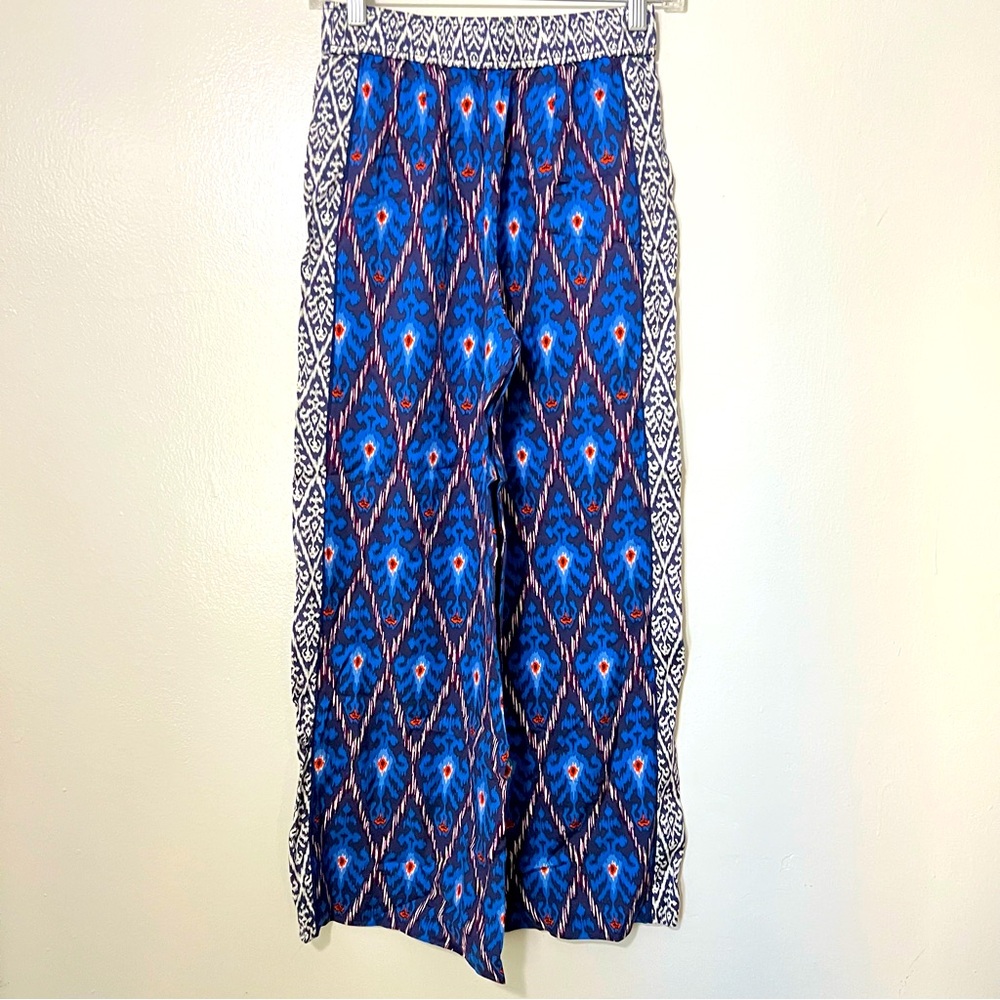 Anthropology Wide Leg Tribal Geometric Pattern Casual Pants Sz XXS Petite